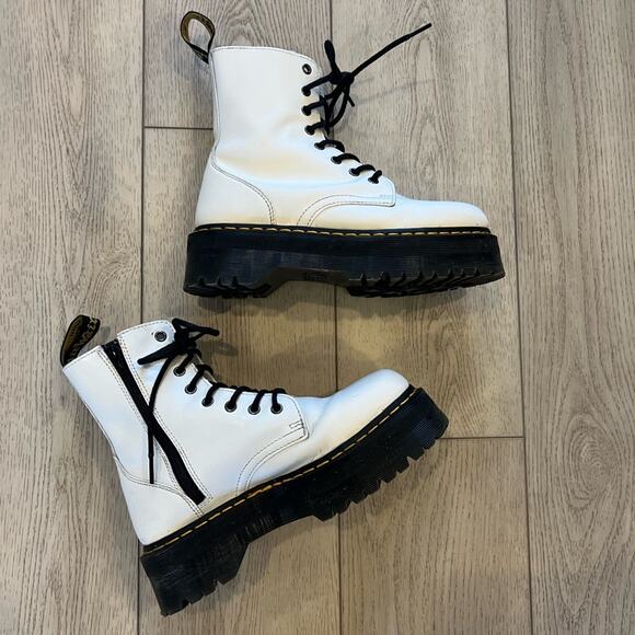 Dr Martens Jadon White Platform Boots W8 / M7 - Picture 9 of 11